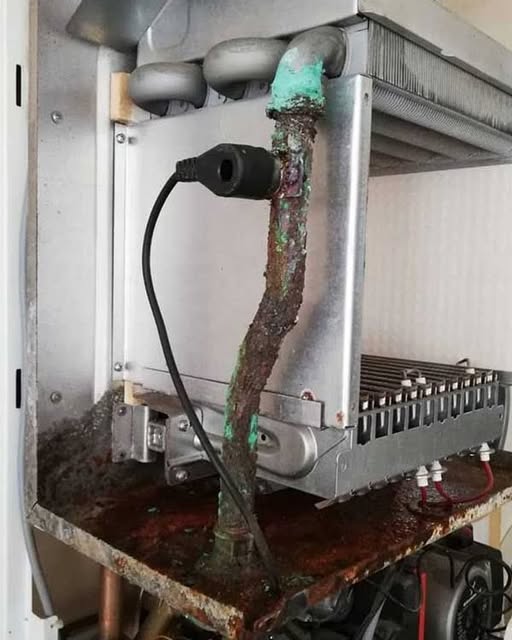 Boiler pipe and heat exchanger detail